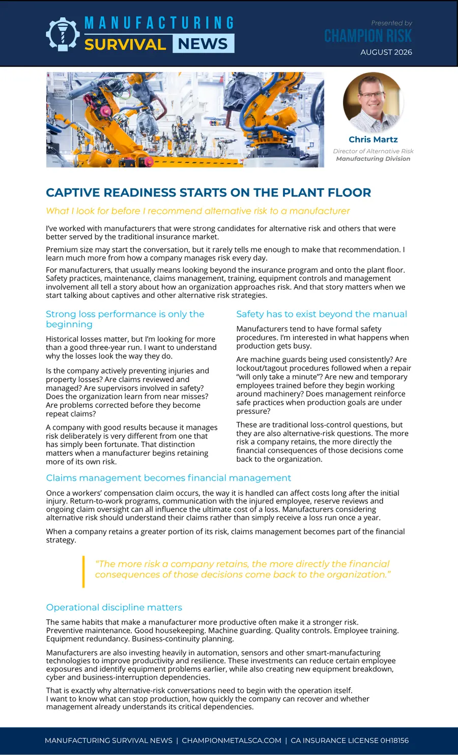 2026 edition of Manufacturing Survival News